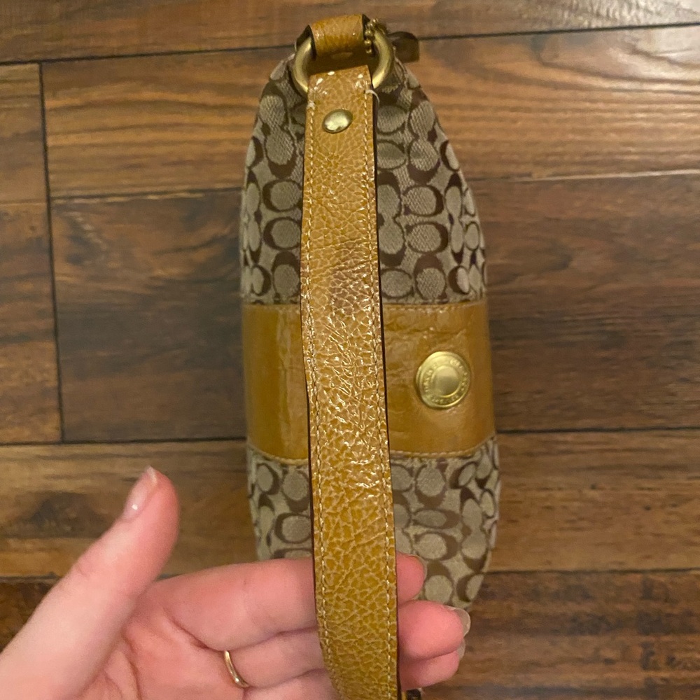 Coach Signature Demi Shoulder Bag 41066 - Brown & Gold Leather y2k Mini Bag - Picture 10 of 10